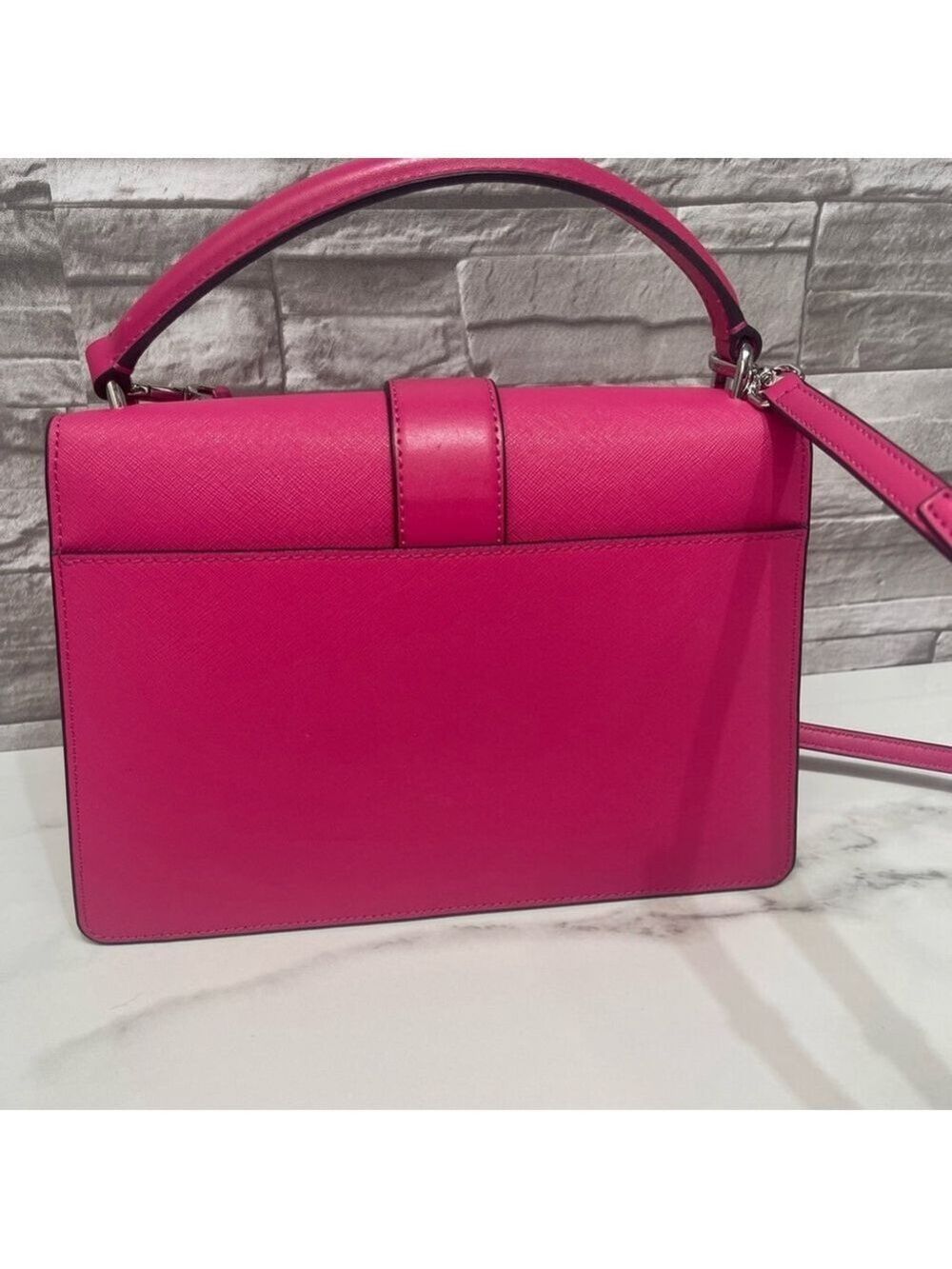 Michael Kors Greenwich Top Handle Satchel & Matching Wallet Dragonfruit Pink - Picture 3 of 12